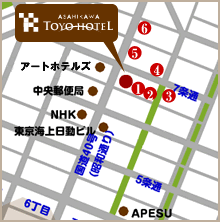 旭川トーヨーホテル地図